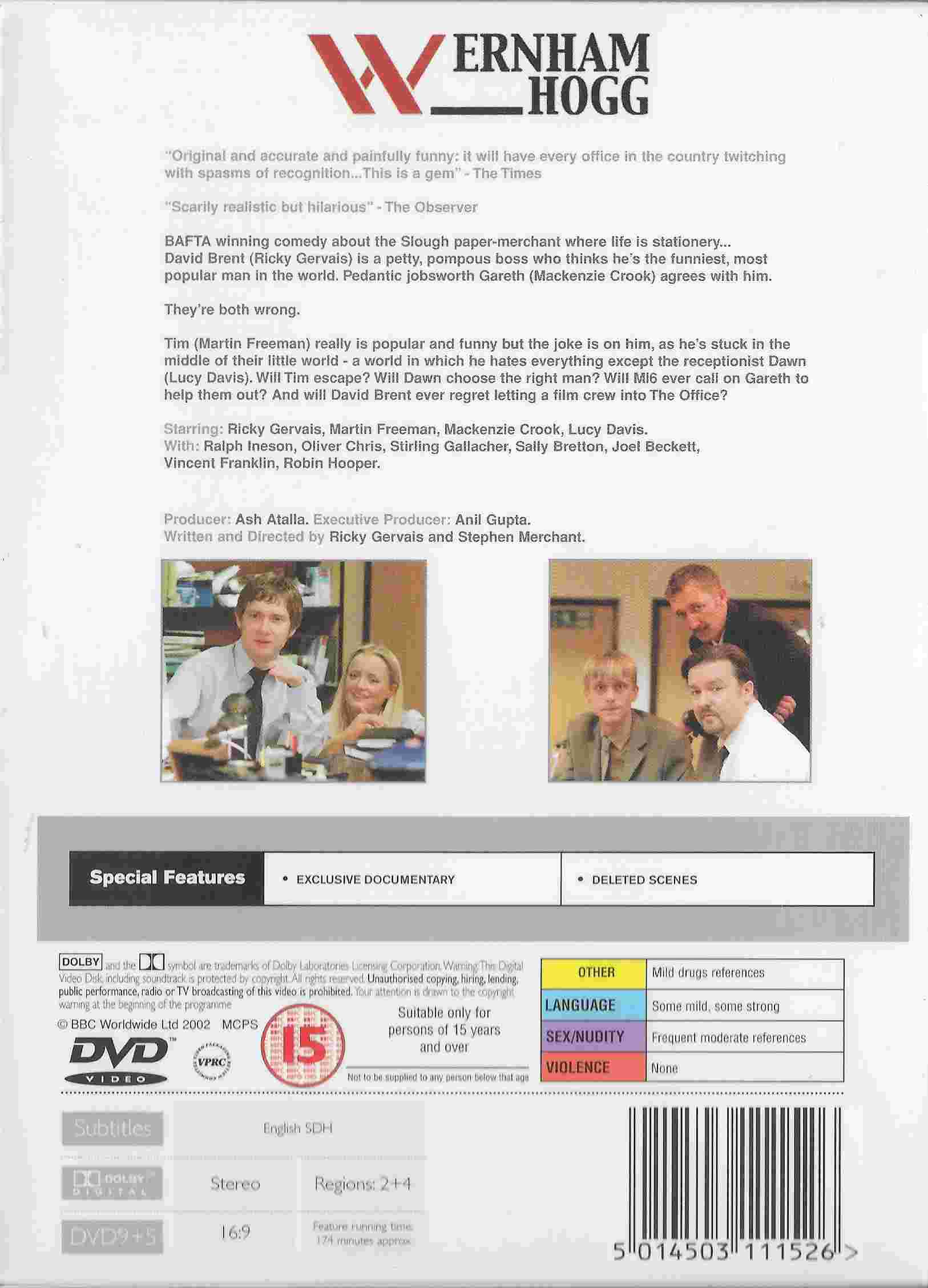 Picture of BBCDVD 1115 The office - The complete first series by artist Ricky Gervais / Steve Merchant from the BBC records and Tapes library